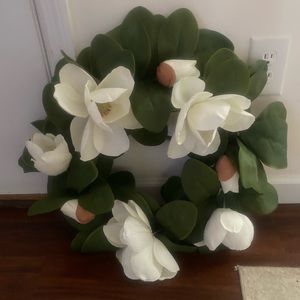 White Magnolia Wreath